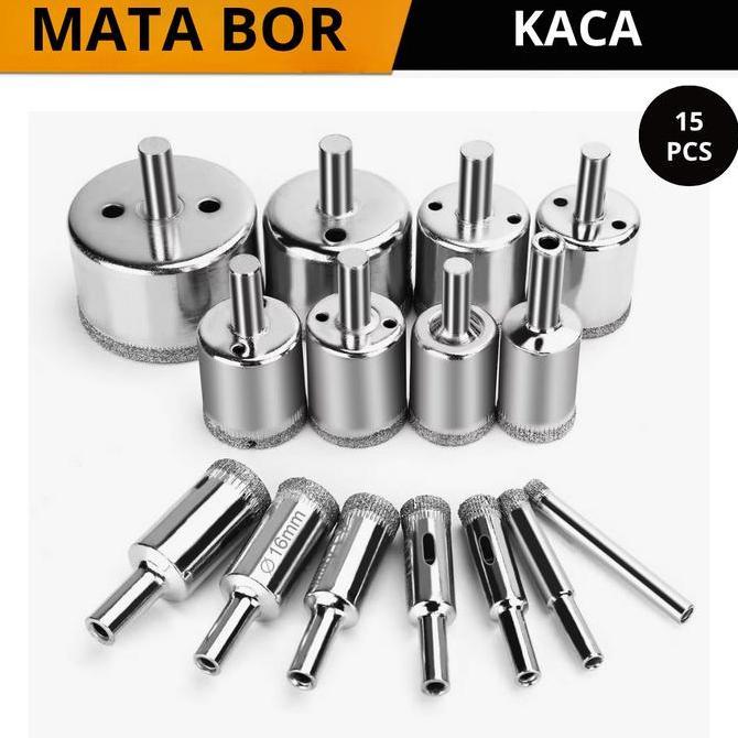 GAMYPAR Mata Bor Kaca Hole Saw Pelubang Kaca Set Glass opener Achrilic