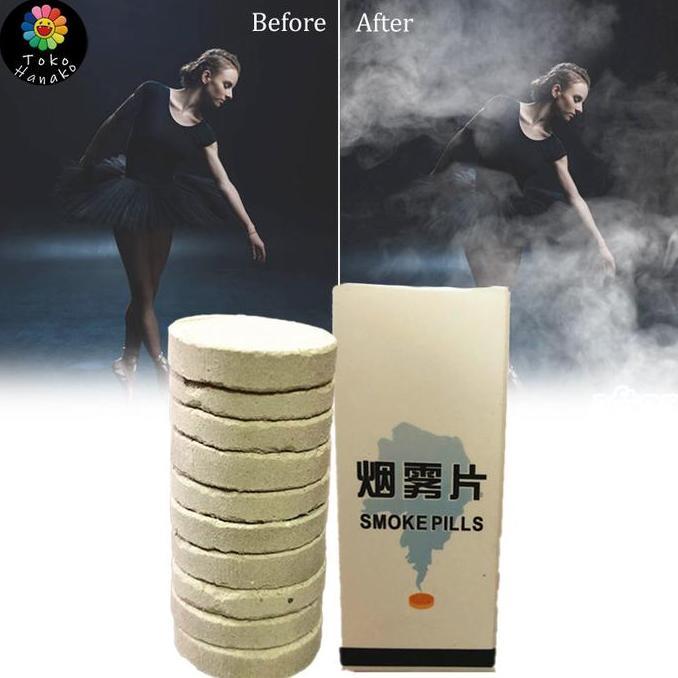 WASEUKA 1 Kotak Isi 10 Smoke Bom Asap Putih Cake Tablet Fotografi Foto