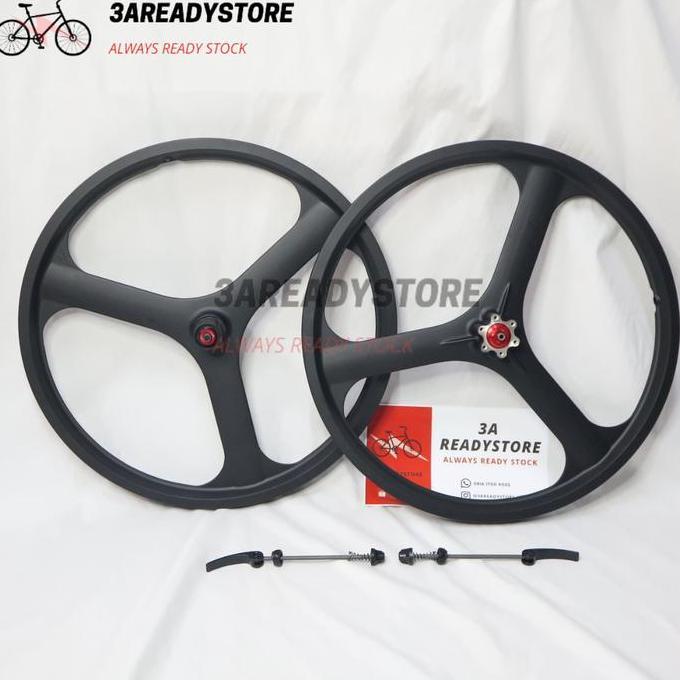 WHEELSET / VELG SEPEDA SELI ALLOY 22" INCH 3 PALANG ORIGINAL DAN TERPERCAYA