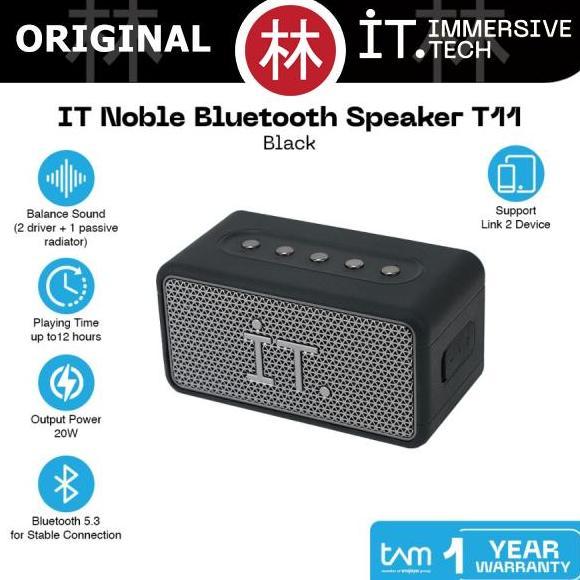IT IBOX T11 NOBLE BLUETOOTH SPEAKER BALANCE SOUND SUPPORT LINK 2 DEVICES BT 5.3 20W 12 JAM