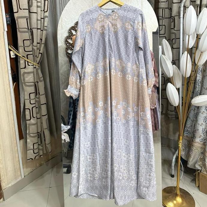 Gamis silk Raya motif aulia terbaru (hanya gamis)