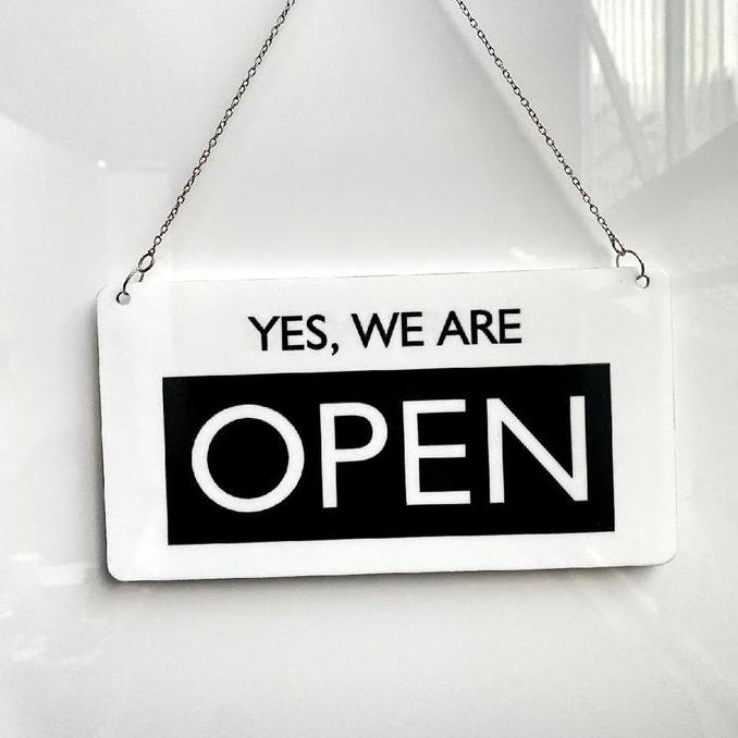 OPEN CLOSED SIGN BOARD AKRILIK / OPEN CLOSE GANTUNGAN