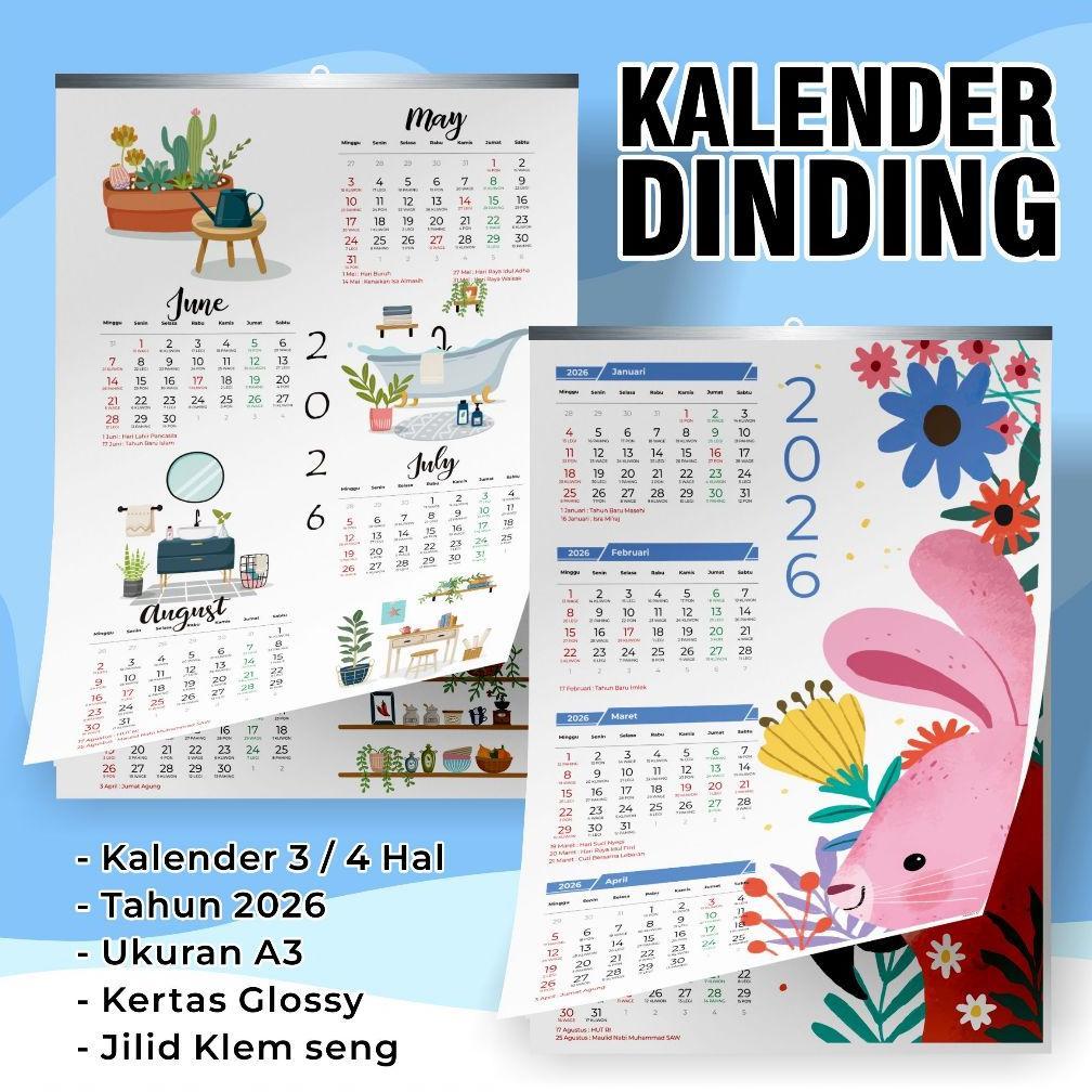 TERMURAH KALENDER DINDING - WALL CALLENDAR - KALENDER GANTUNG 2026, KALENDER AESTHETIC
