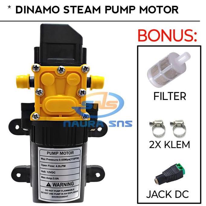 BERGARANSI POMPA DC 12 VOLT / DINAMO POMPA SPRAYER ELEKTRIK CUCI MOBILSTEAM MOTOR