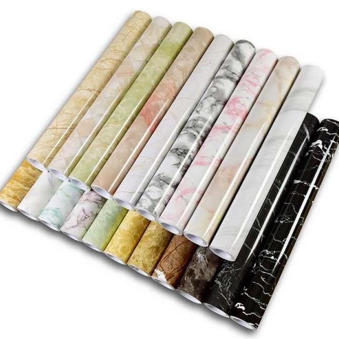 1 roll besar - ( BISA COD ) Wallpaper Dapur Stiker Dinding Dapur Meja Lemari Kayu Anti Air Minyak da