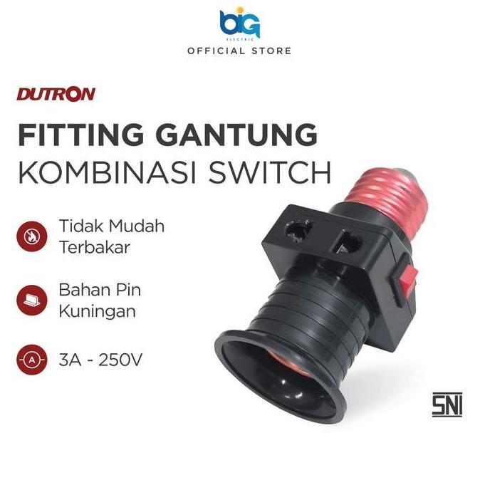 Promo Dutron Fitting Lampu Kombinasi + Saklar / Fitting Gantung Kombinasi Switch Cod