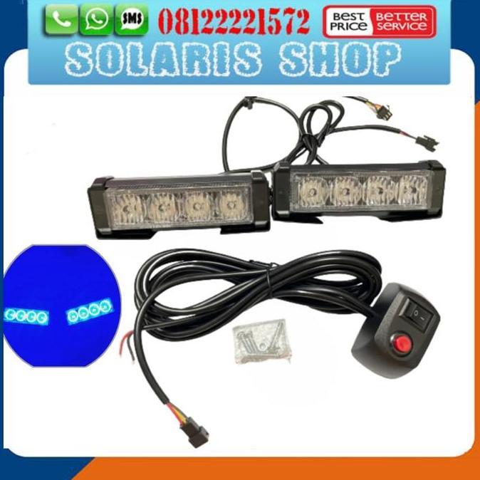 Lampu Led Strobo Polisi/Strobo Set/Strobo 4 Titik/Strobo Motor Mobil+. Ready