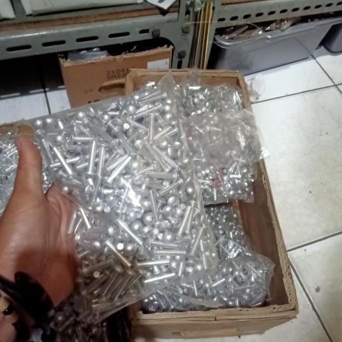 Paku Keling Alumunium M6 x 12mm-Paku Keling 6mm panjang 12mm per 25pcs