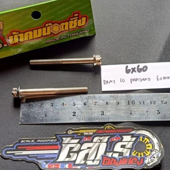 BAUT PROBOLT STAINLESS NEW MODEL 6x60MM drat 10 panjang 6cm