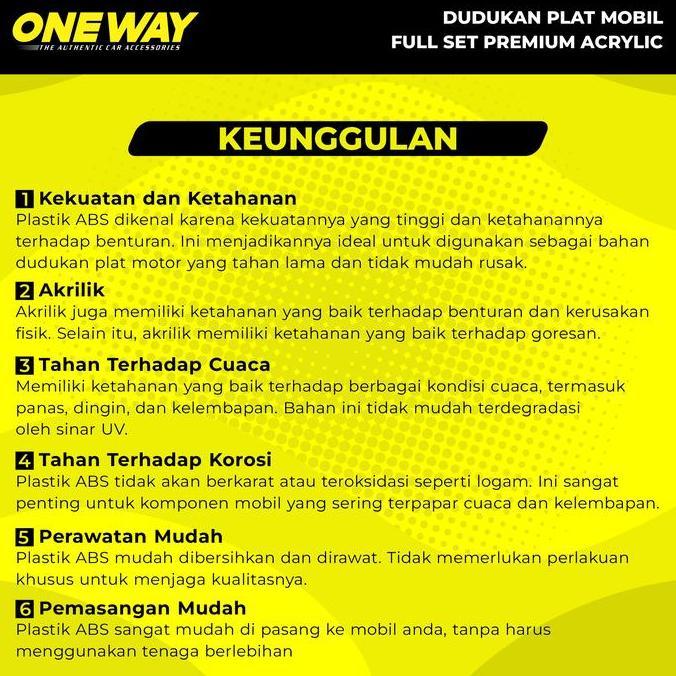Brio CRZ Freed Tatakan Dudukan Plat Nomor Mobil Akrilik Mika ONEWAY