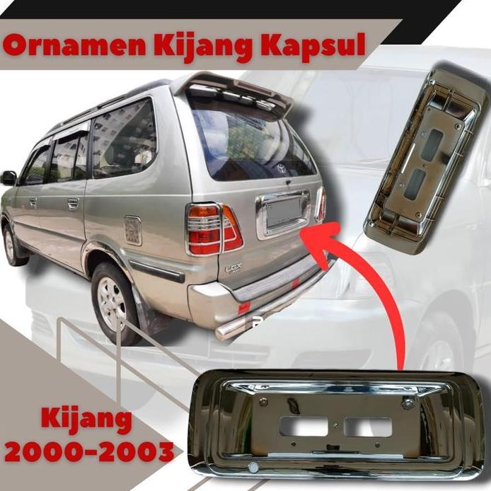 Ornamen List Bagasi Belakang Plat Nomor Toyota Kijang Kapsul 2000-2003