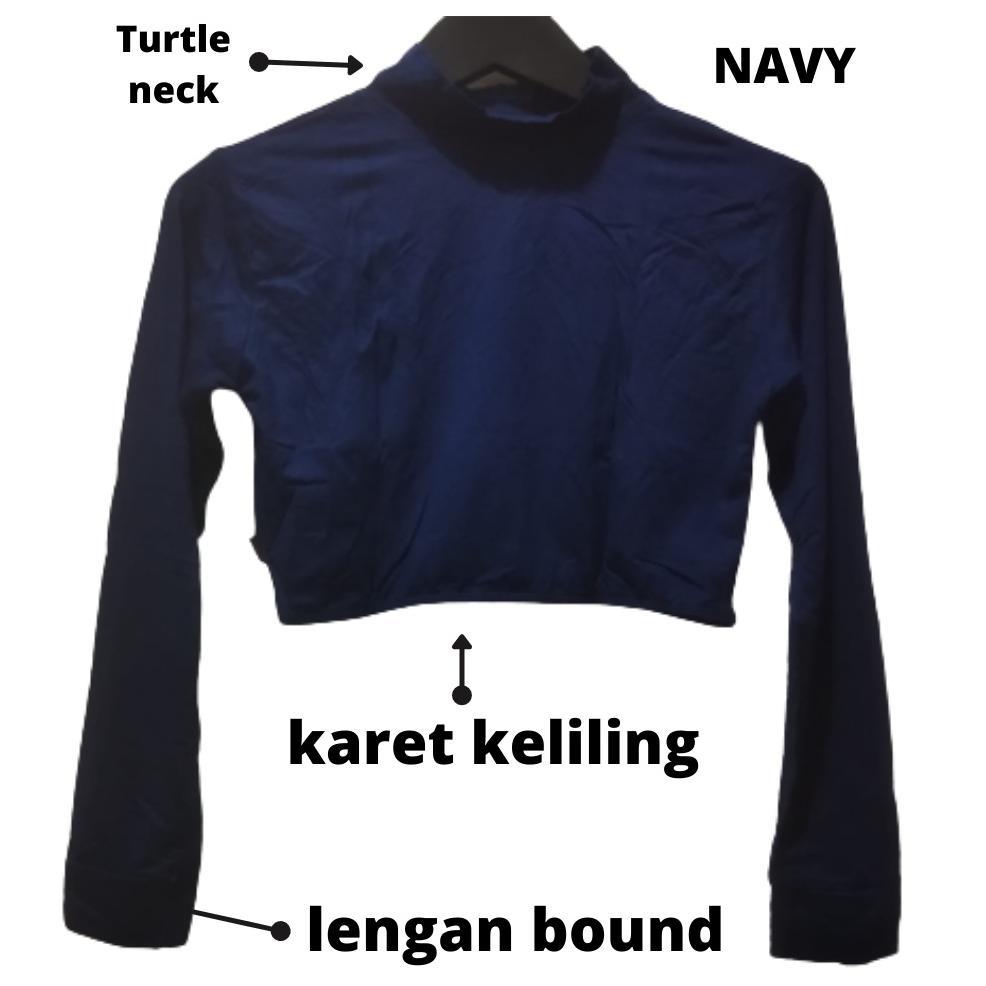 Manset India Croptop Manset India Lengan Panjang Wanita Leher Berdiri Turtleneck Crop India Bahan Ra