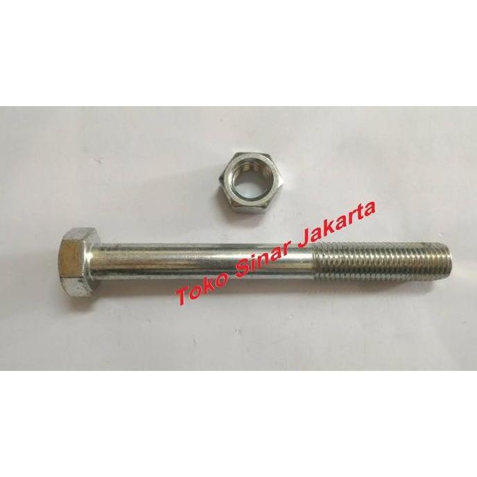 Baut 16 mm x 140 mm + Mur ( Kunci 24 mm )