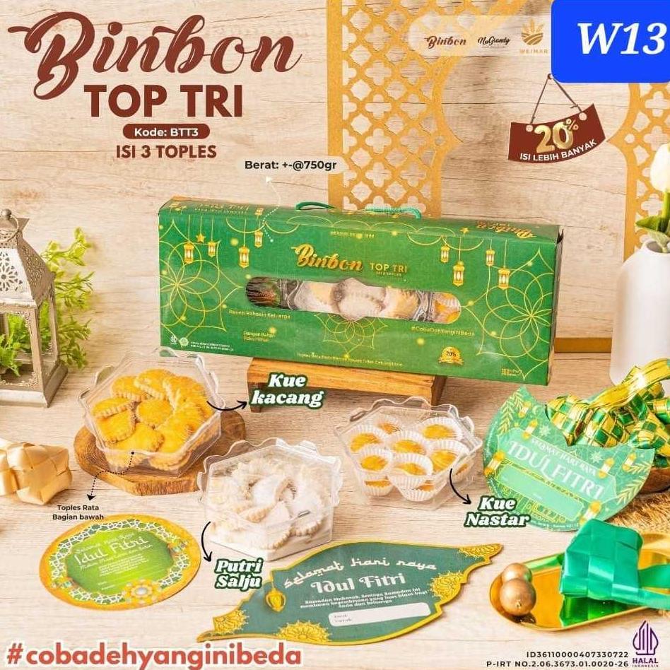 VELLURA RMDODO - KUE KERING LEBARAN TOP TRI SQUASH HALAL / HAMPERS KUE LEBARAN PAKET 3 TOPLES + 1 SI