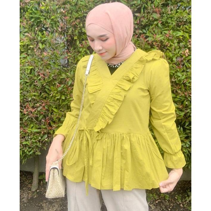 Rx Fashion - Zelda Blouse Katun Twistcone / Fashion Wanita Muslim - Pn Ramadhan Sale