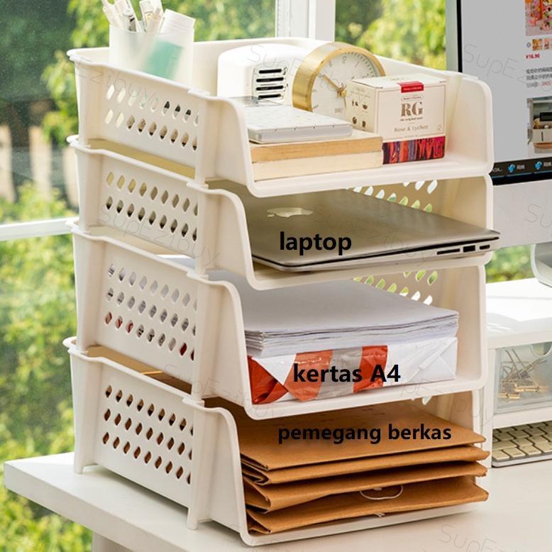 Rak Buku Minimalis Rak Kecil Box File Organizer Stationery