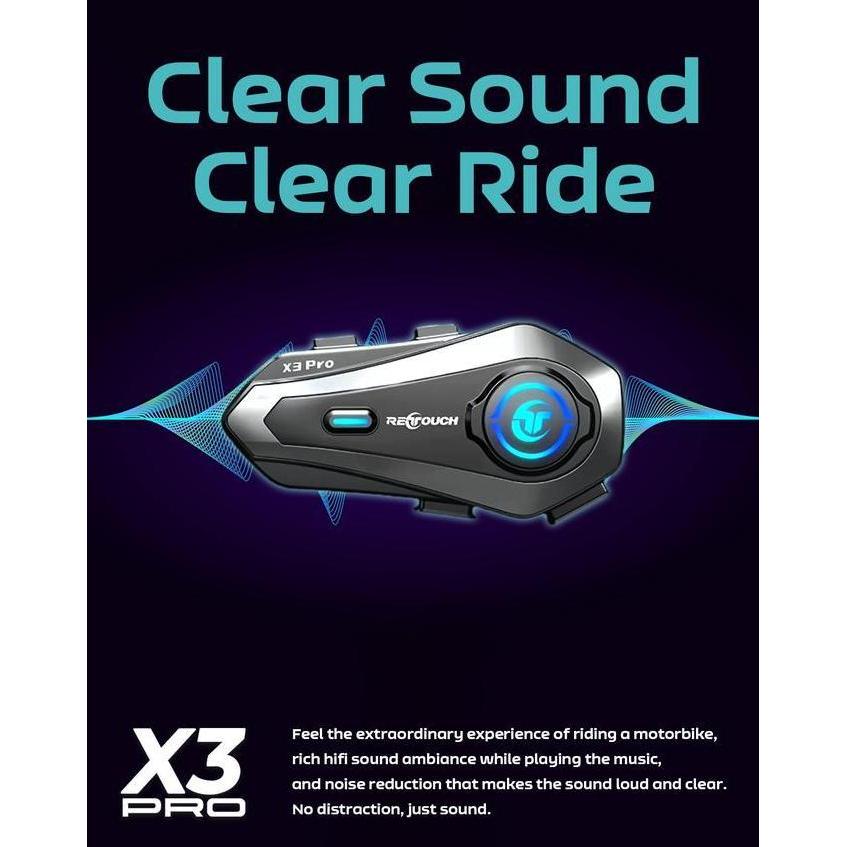Murah Intercom Retouch X3 Pro Memudahkan Pengendaran Berkomunikasi Ht Walkie Talkie Helm Half Face F