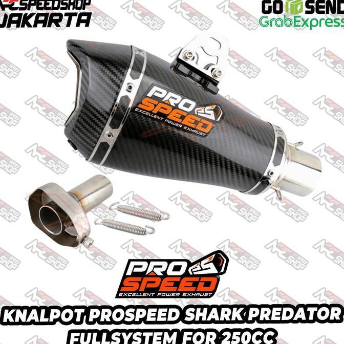 Grosir Knalpot Prospeed Shark Black Kawasaki Ninja 250Fi Old Prospeed