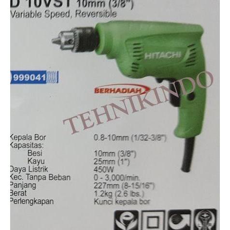 Mesin Bor 10Mm / Drill Machine Hitachi D 10Vst