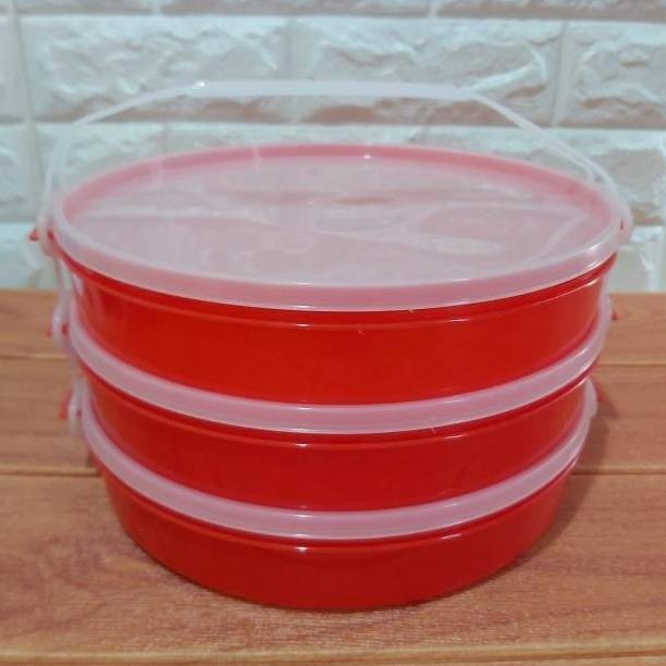 NEW PRODUCT Rantang Catering Bulat Susun 3 Tantos Lunch Box Kotak Makan