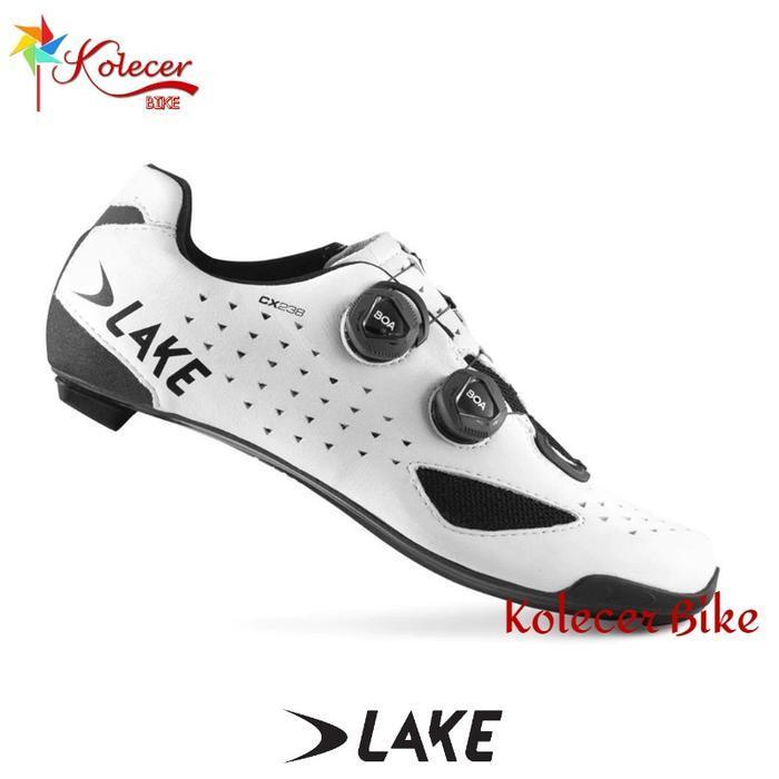 Lake Shoes CX 238 X Wide Road Shoes Sepatu Sepeda Carbon White Cleat