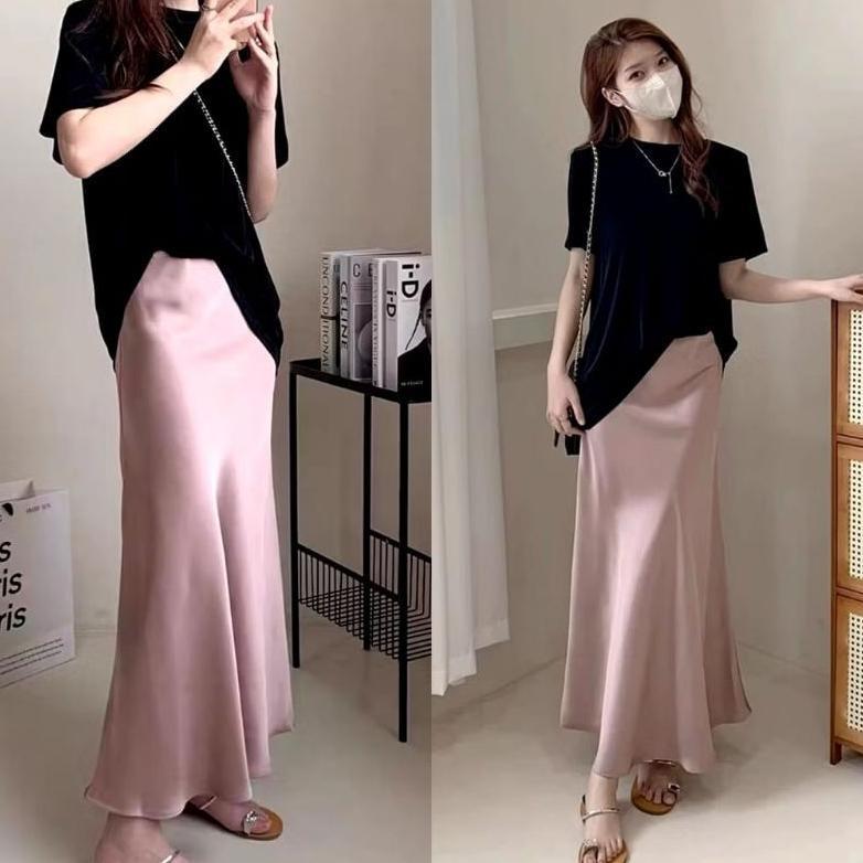 Big Promo Rok Satin Silk Premium / Premium Satin Silk Skirt / Rok Wanita / Korean Skirt