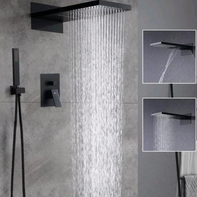 SHOWER KAMAR MANDI TANAM HITAM MODEL TOTO SHOWER SETT BLACK PANAS DING