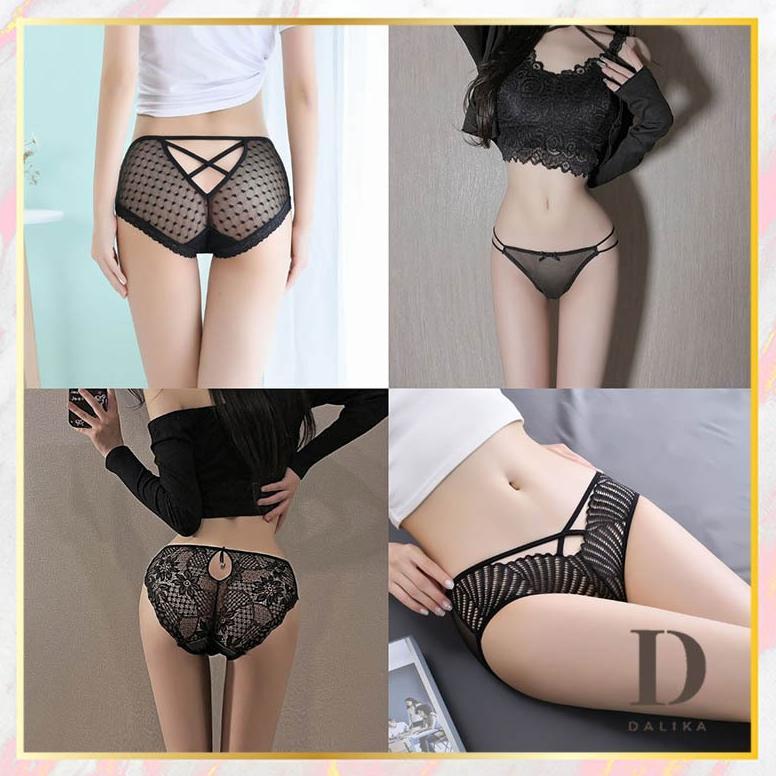 Hot Sale Celana Dalam Panties Underwear Kolor Thong Hitam Bikini Wanita Rumbai Fashion Underwear Sex