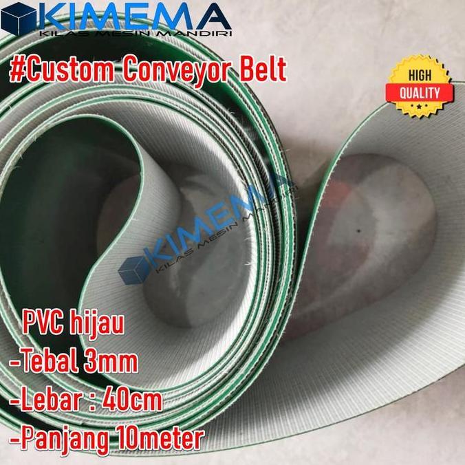 Sale Custom Pvc Conveyor Belt Hijau Tebal 2Mm Lebar 40Cm Panjang 10Meter Sambung