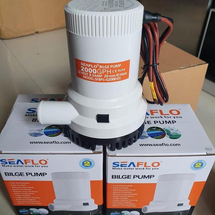 Grosir Seaflo Bilge Pump Seaflo 2000 Gph 12 V / 24 V (Pompa Celup Kapal 2000 Gph) Original