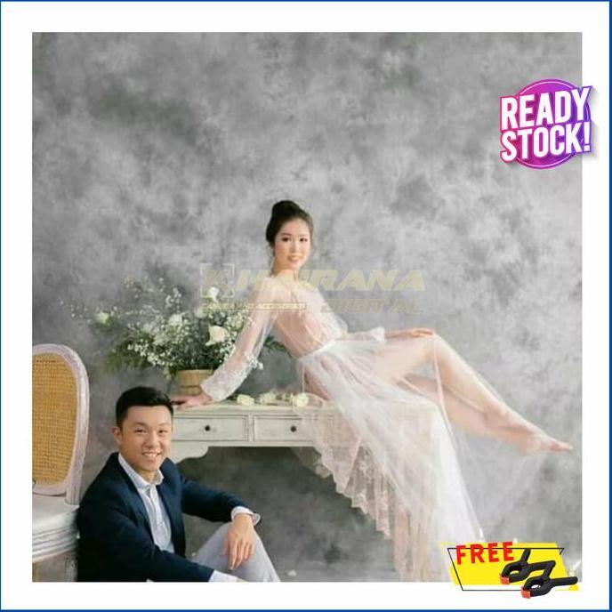 Kain Background Backdrop Studio Foto Abstrak Abu 3x2.5m