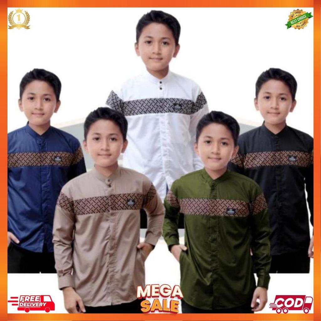 Baju Koko Anak Kobata Kurta Remaja Motif Batik// Koko Anak//Kurta Remaja16 17 18 [L11]