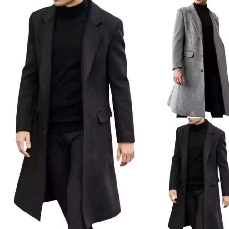 original premium jas blazer jubah panjang pria/long coat pria/katun flecee jaket jubah pria keren