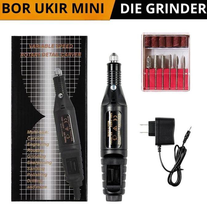 CHIYAQU Mesin Gerinda Ukir Mini Die Grinder Bor Ukir Mini Gerinda Ukir Nail Pedicure Menycure
