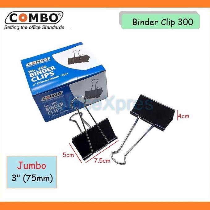 DERADUAJI Binder Klip Besar / Binder Clip Jumbo / Klip Hitam Besar (75mm) No.300