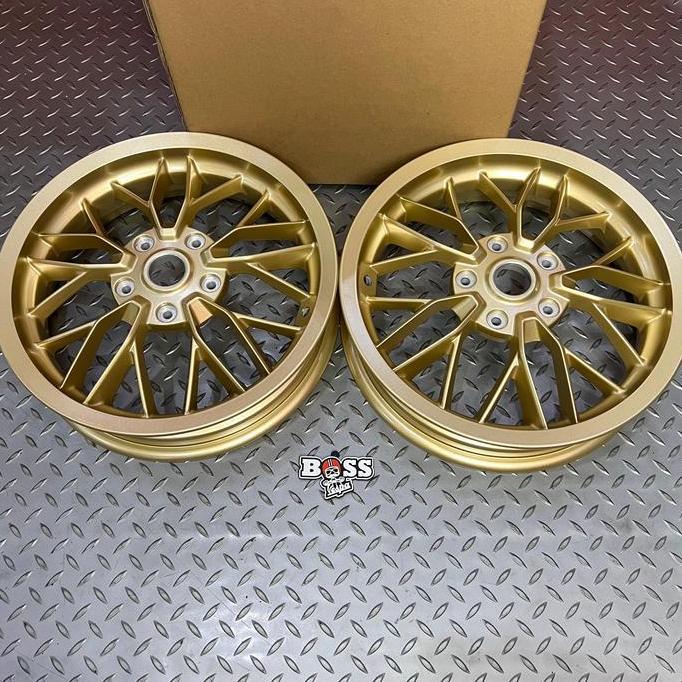 ZISIMAHE Velg Original Piaggio Y Spoke Gold 12inc Front&Rear Seri GT GTS GTV
