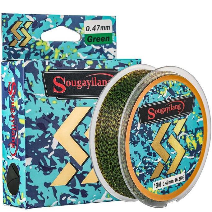 Sougayilang Senar Pancing Tak Terlihat 150/520M Senar Fluorokarbon Ikan Mas Senar Tutul Super Kuat S