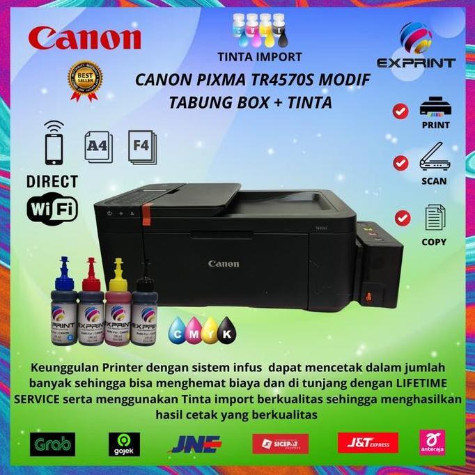 Grevansandi - Canon Pixma TR4570s + infus Tabung Box ( Print scan copy fax wifi)