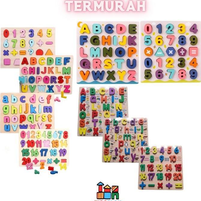 Hadiojaya_ - Chunky Puzzle ABC 123 Chunky Puzzle Print New Puzzle Kayu Pastel