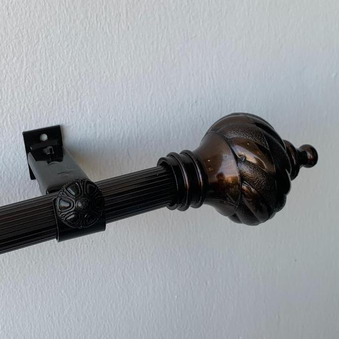 Fmlya- Batang Gorden Aesthetic Tirai Jendela Pintu Besi Hordeng Pintu 1 Meter Full Set