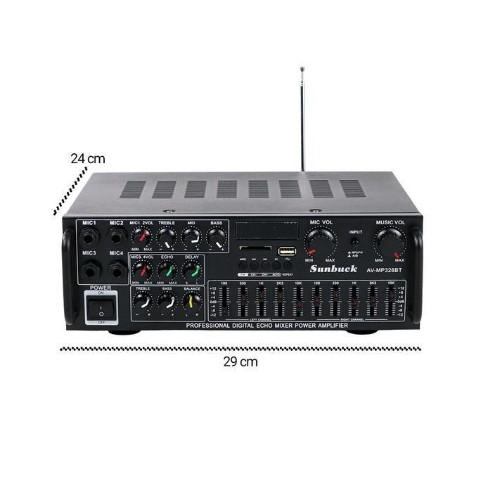 Sunbuck Bluetooth EQ Amplifier Karaoke FM 2000W - AV-MP326BT Equalizer Bass