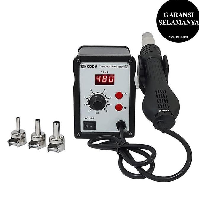 SOLDER UAP DIGITAL CODY 858D - MELELEHKAN TIMAH DAN MELEPAS IC DENGAN TAMPILAN LED DIGITAL ORIGINAL 