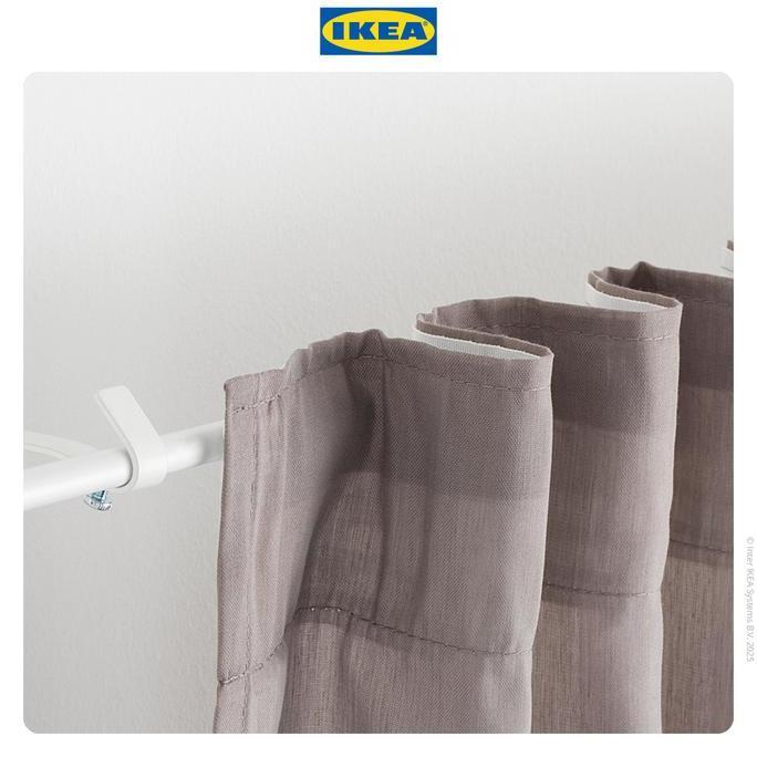 Fmlya- Ikea Irja Set Rel Batang Gorden Putih 140Cm
