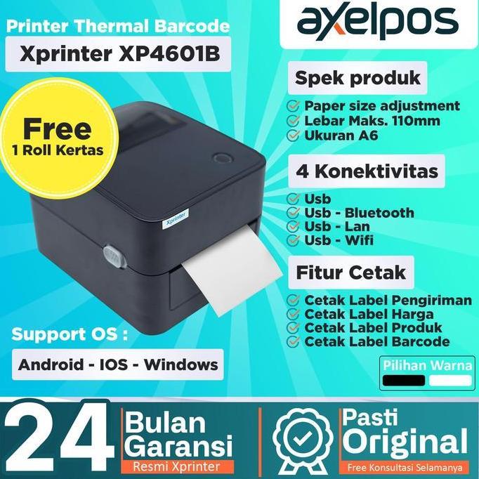PRINTER BARCODE THERMAL LABEL XPRINTER XP-4601B USB - BLUETOOTH - WIFI