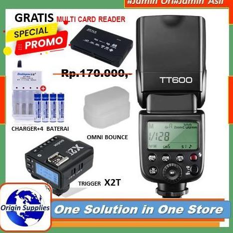 Paket Flash eksternal TT600 HSS Kamera Sony Canon Nikon Fujifilm
