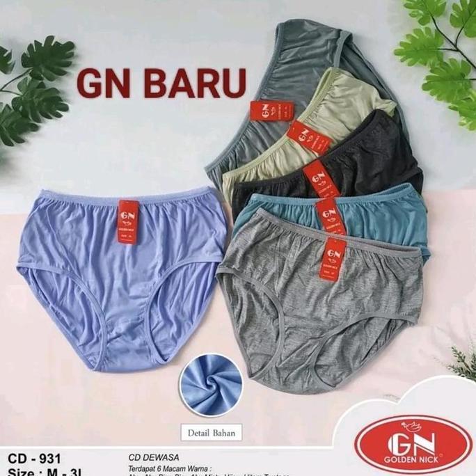 Wkwkwk- Paket 1 Lusin Cd Golden Nick Bahan Katun Untuk Wanita Dengan Motif Cewek - Model Terbaru