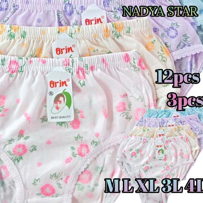 Wkwkwk- 12Pcs Celana Dalam Wanita Anak Remaja Dewasa/Lusinan Cd Wanita Anak Remaja Dewasa Orin