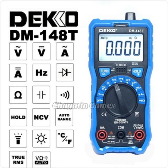 Multitester / Avometer / Tester Digital Merk DEKKO Type DM 148T ready