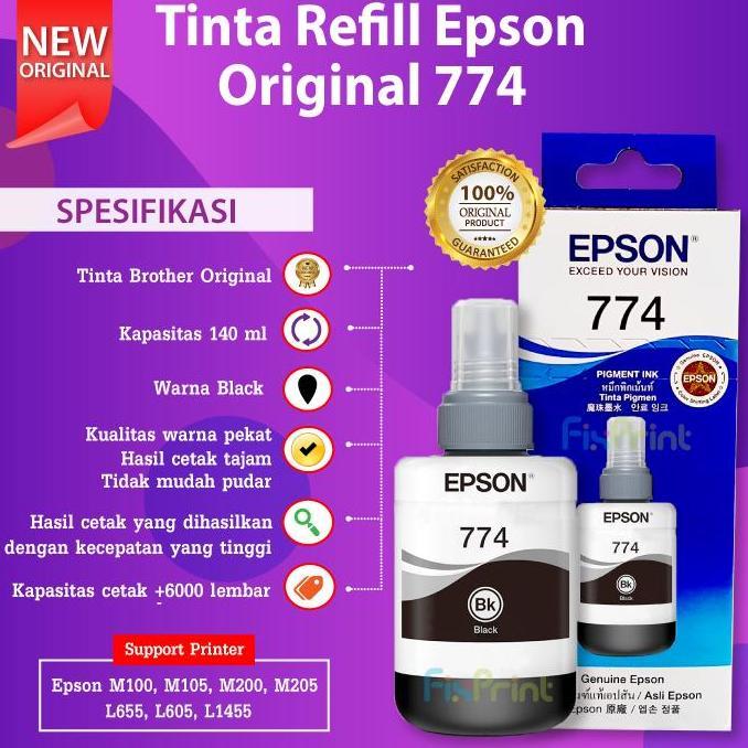 Tinta Epson Ink C13T774100 Original Ori Tinta 774 T7741 Printer L1455