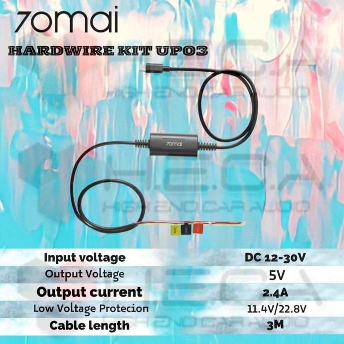 70Mai Hardwire Kit Up03 Cable Kabel Dashcam M500 Parking Monitoring